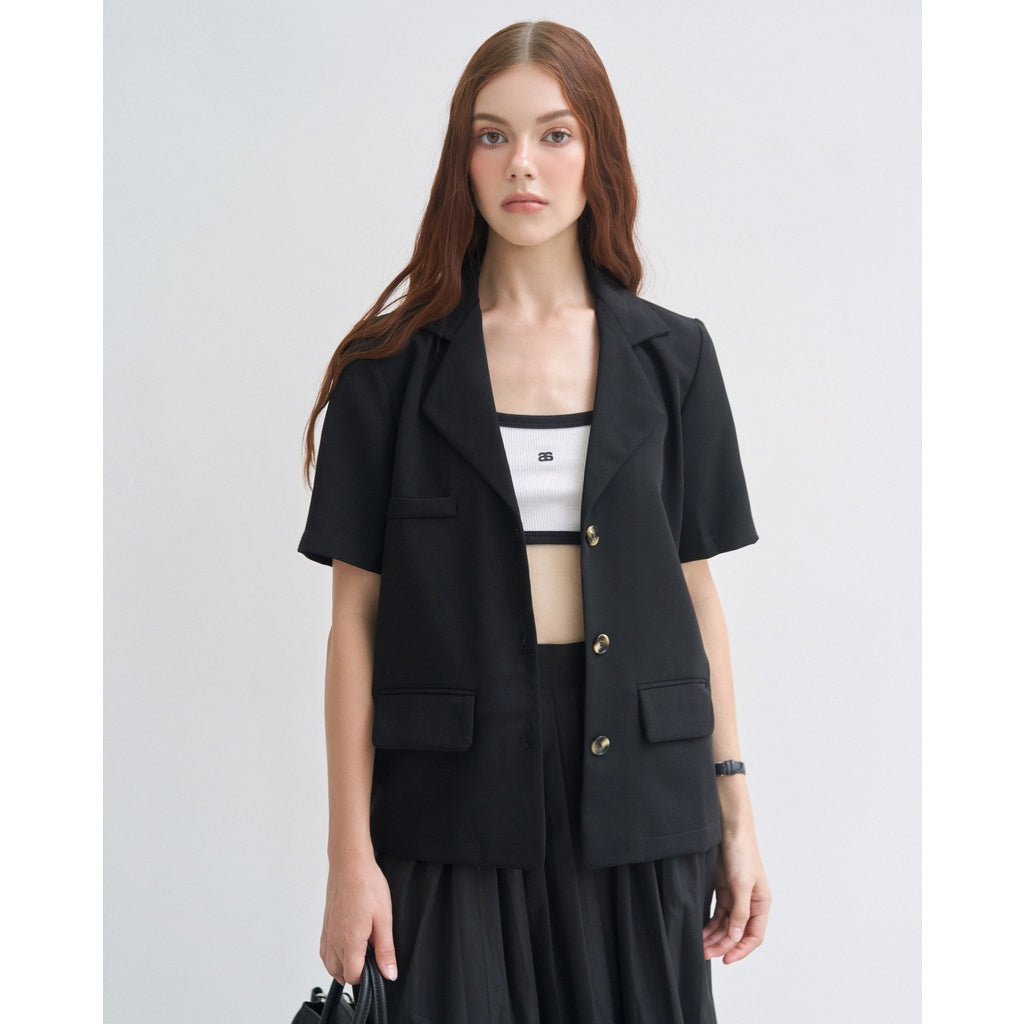 Áo Khoác Blazer Tay Ngắn Demilo | 3561 | Lana Official