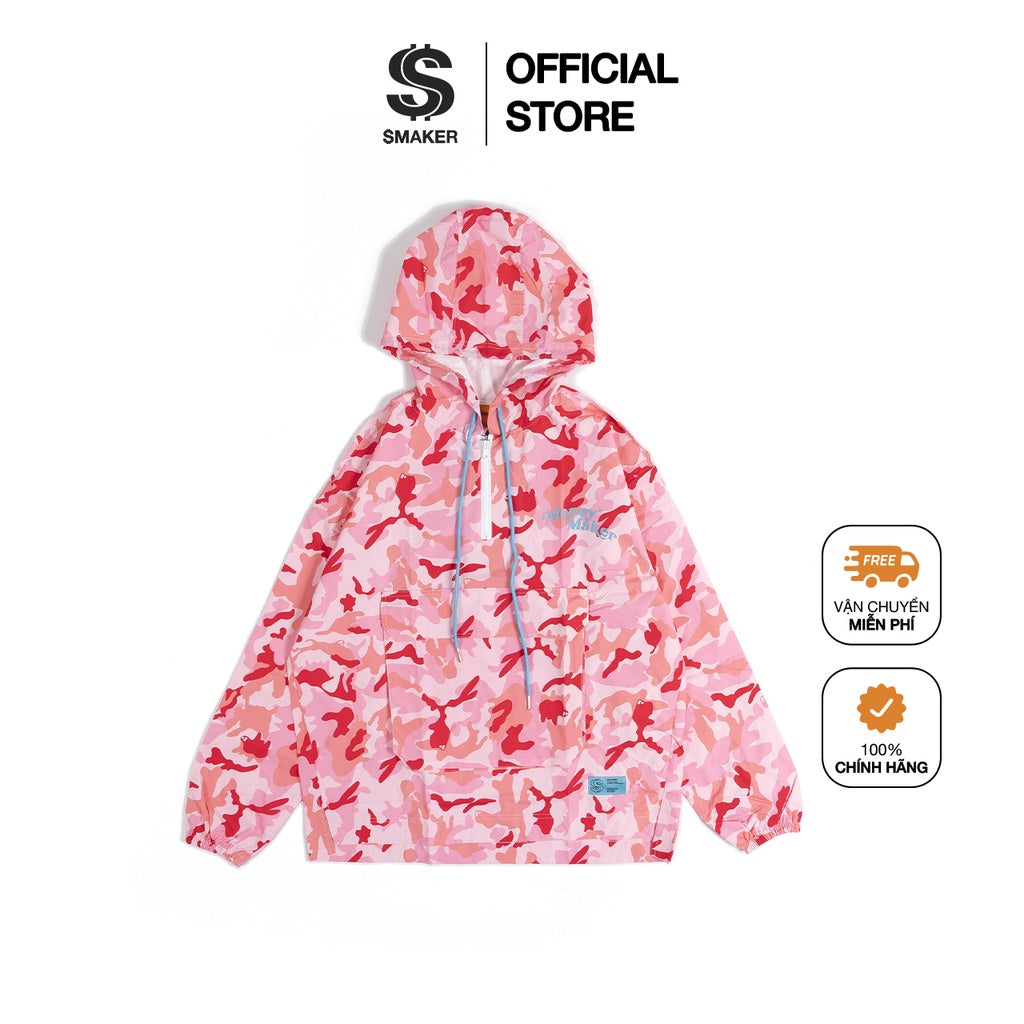 [SMAKER] Genuine Local Brand Hoodie, pink cotton Unisex Outerwears - CAMO HOODIE IN PINK