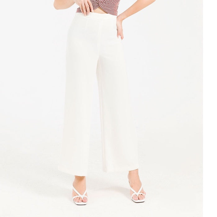 Beautiful standard high-waisted women's wide-leg pants with a flattering shape, no wrinkles, no ruffles VIENNE TRAN V64W19Q017