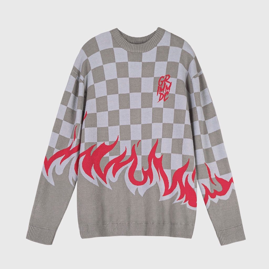 Grimm DC Poverty Alleviation Sweater // Gray Checkered