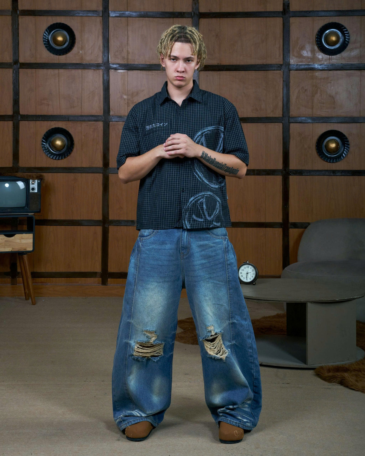 Quần Dài Denim Baggy Distressed - Local Brand Chính Hãng