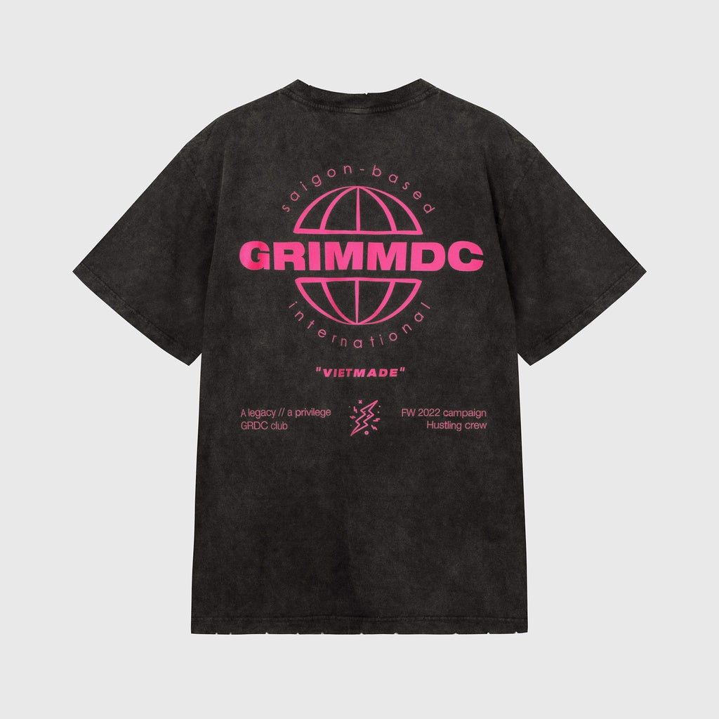 Grimm DC Áo Signature Destroyed collection | Worldwide tee // Black