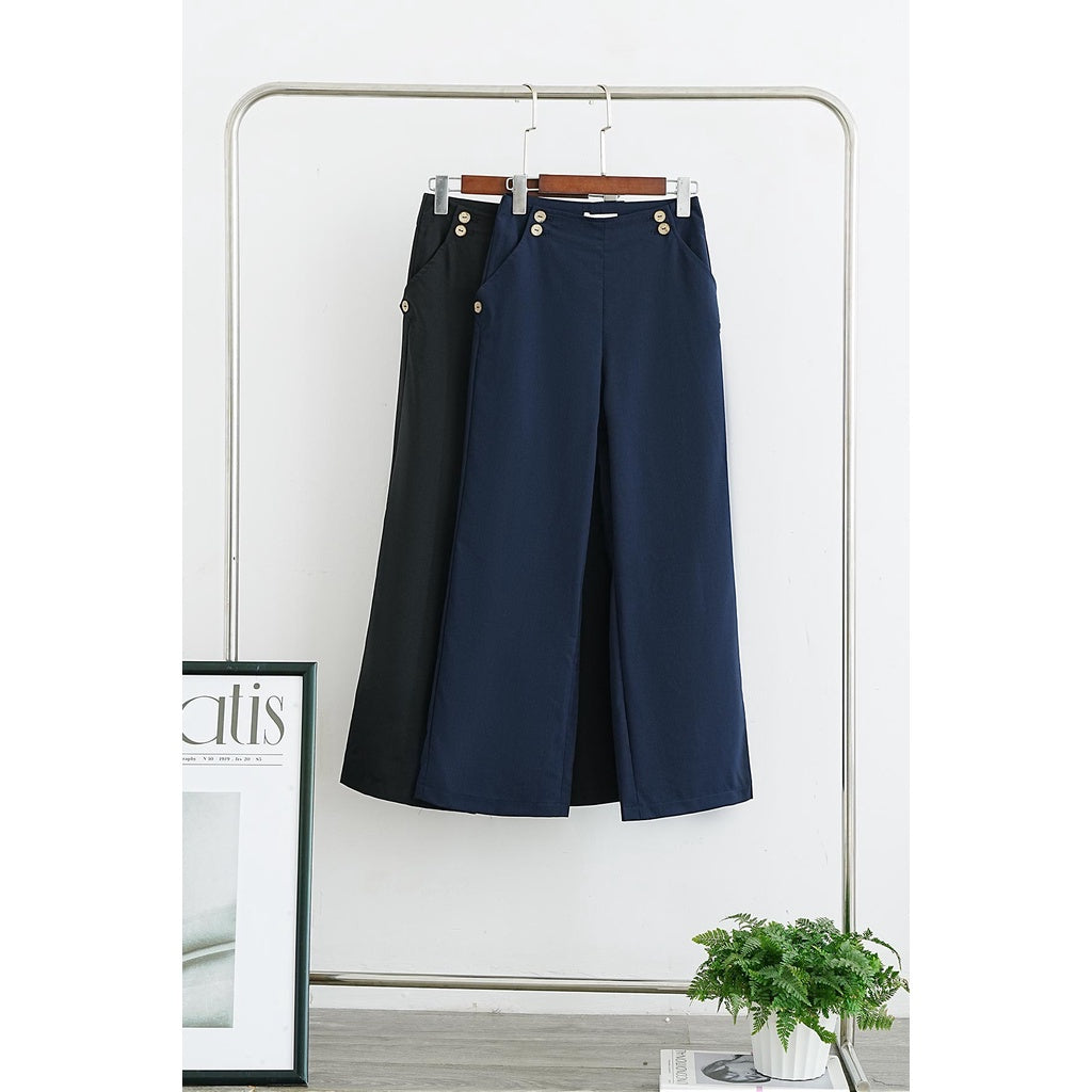 Women's wide-leg pants with buttons VIENNE TRAN V64W21Q023