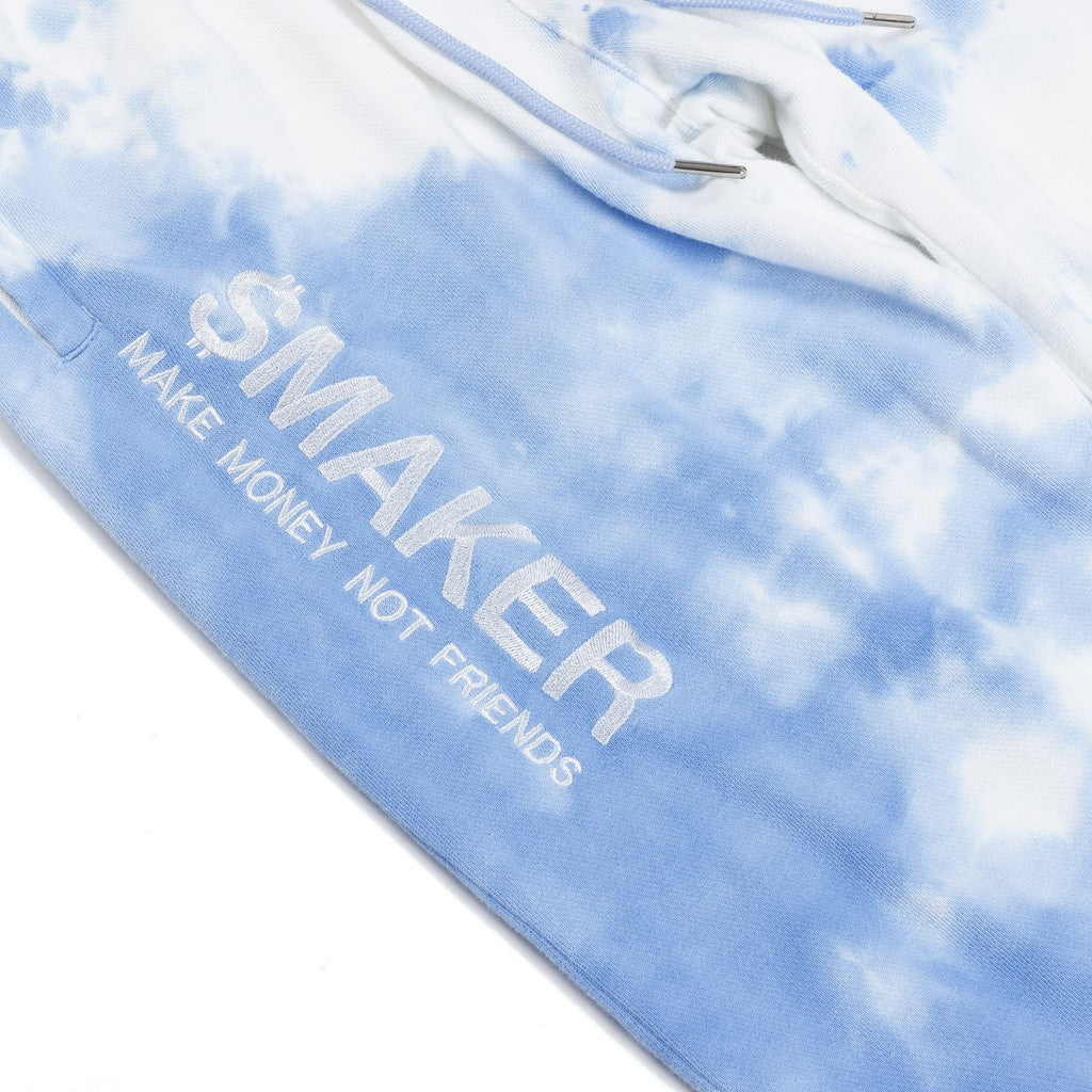 [SMAKER] Unisex sports pants with elastic waist, cotton colors, Local Brand - "CLOUD" TIE DYE SWEAT PANTS IN BLUE