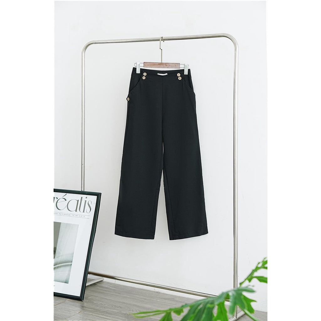 Women's wide-leg pants with buttons VIENNE TRAN V64W21Q023