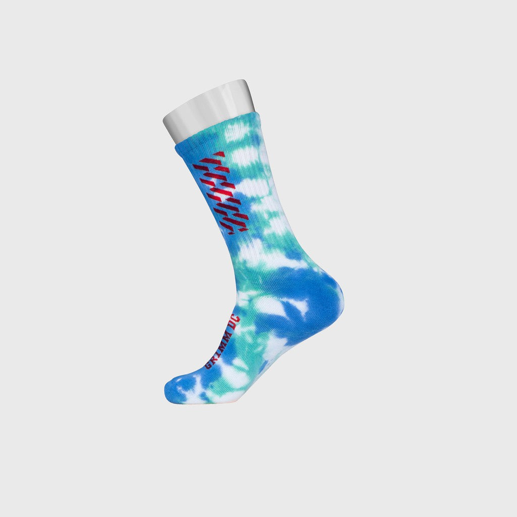 Grimm DC Tie-dye socks // Blended Moss (green and blue)