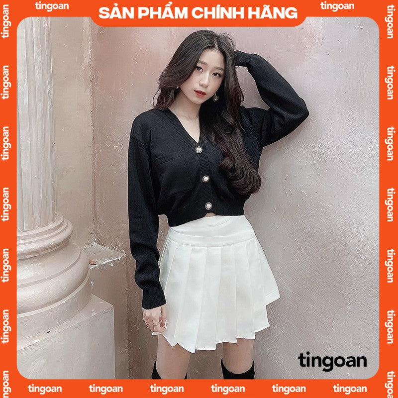 Tingoan SNEAKY SKIRT/WH high-waisted white pleated skirt pants