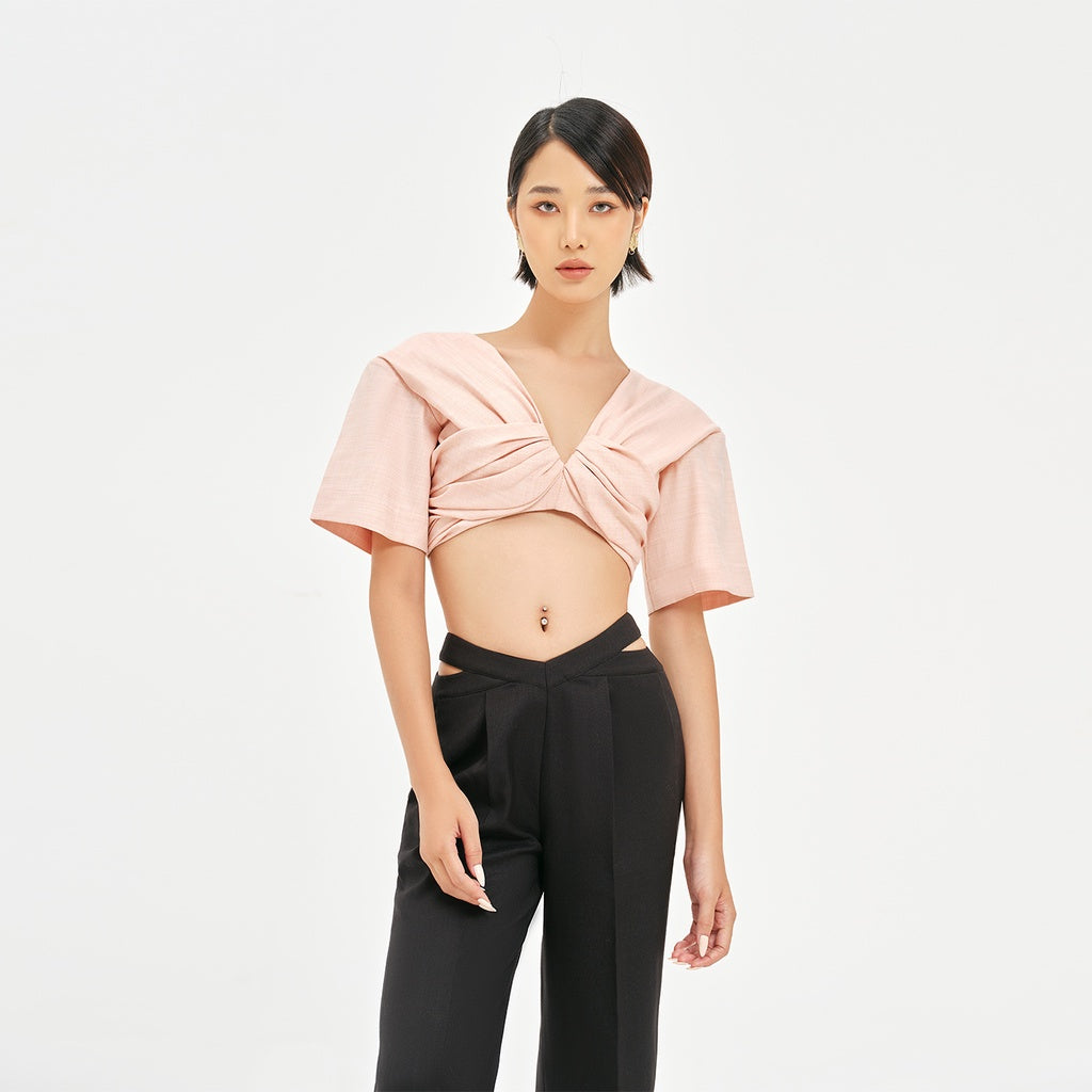 DEAR JOSÉ - Memphis twist-bust shirt in rosy pink cotton