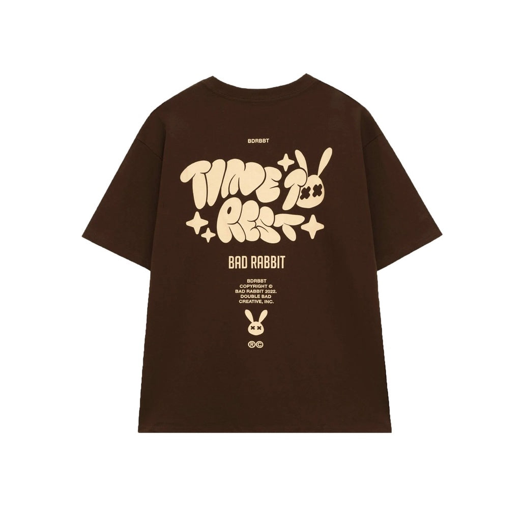 Áo Thun Unisex Bad Rabbit BROWN SPRAY RABBIT 100% Cotton - Local Brand Chính Hãng