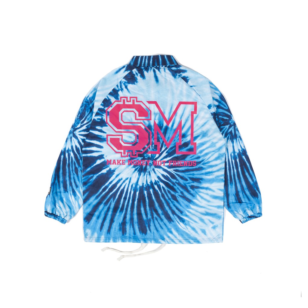 [SMAKER] Unisex Jacket, high quality nylon, genuine Local Brand - BACK LOGO TIE DYE JACKET IN BLUE