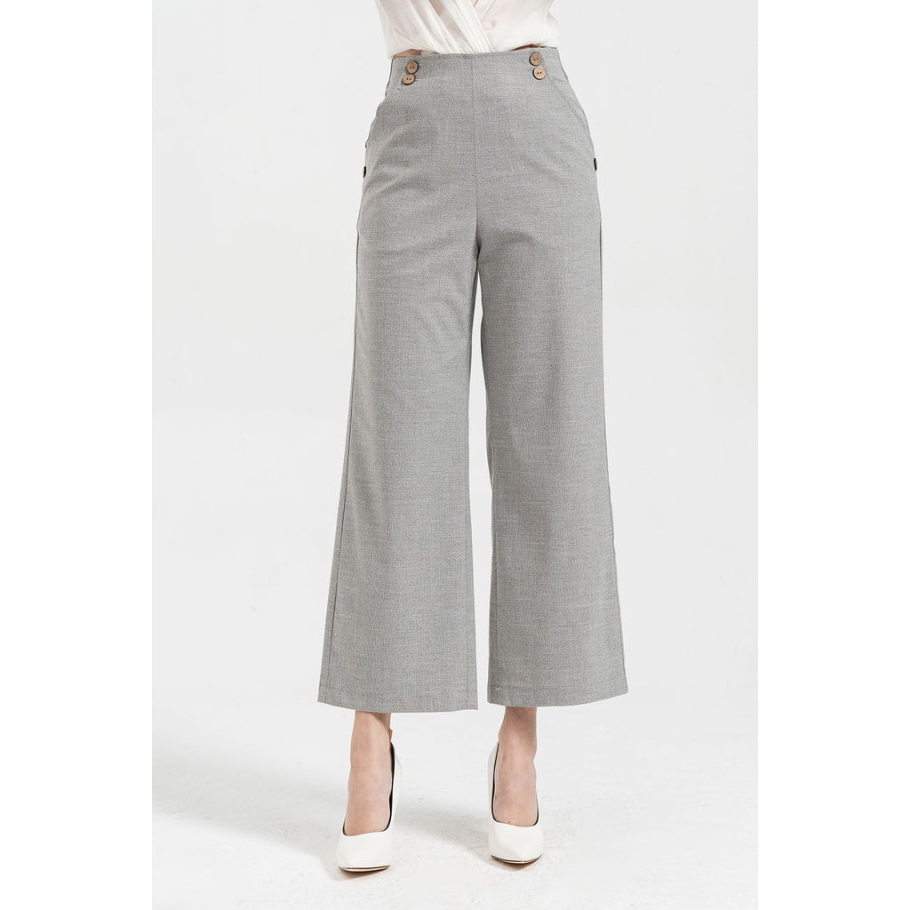 Women's wide-leg pants with buttons VIENNE TRAN V64W21Q023