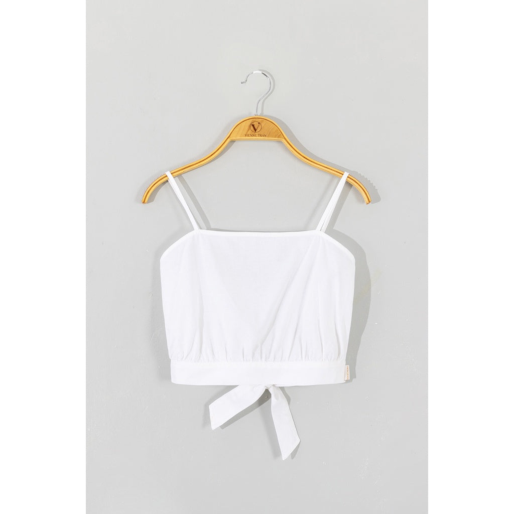 Women's croptop with open back - Super cute beach shirt with bow tied in the back VIENNE TRAN V61R21H049