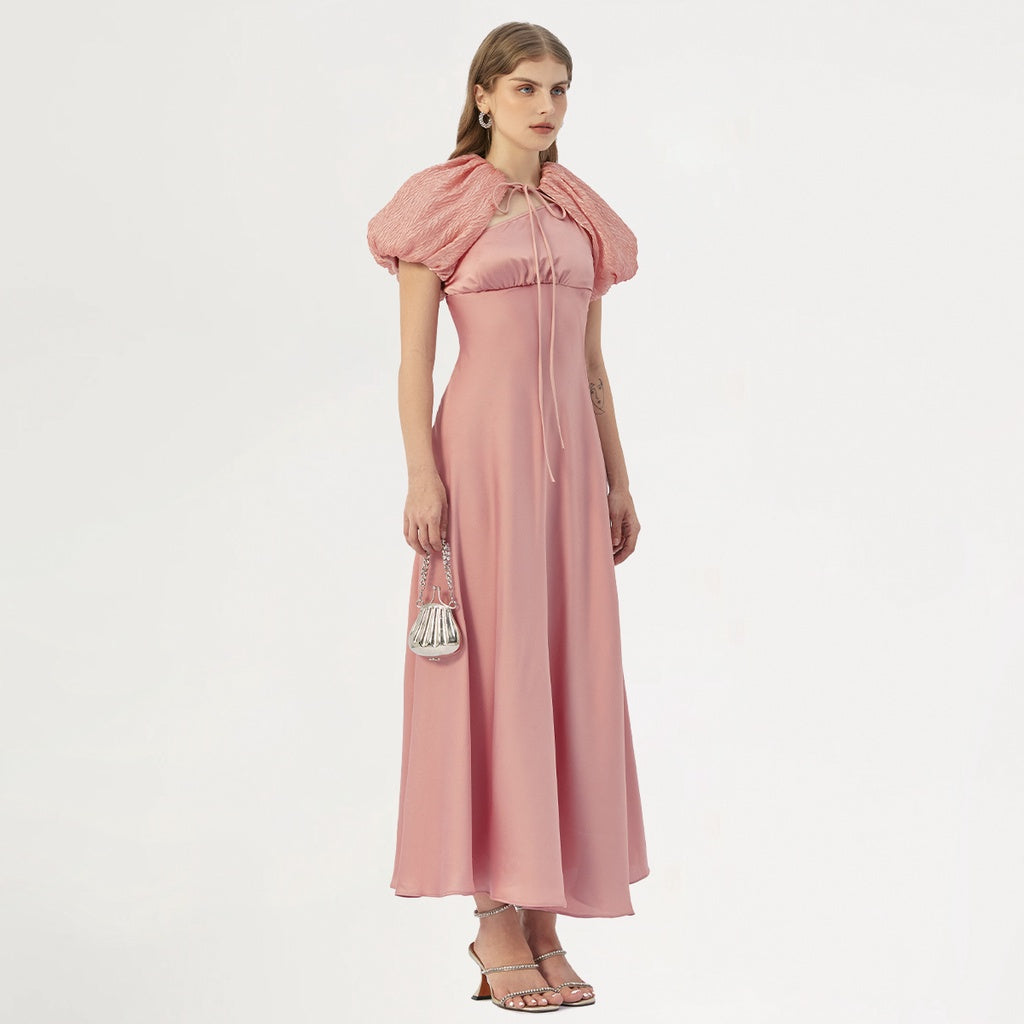 DEAR JOSÉ - Slow Dance long dress in earthy pink silk fabric