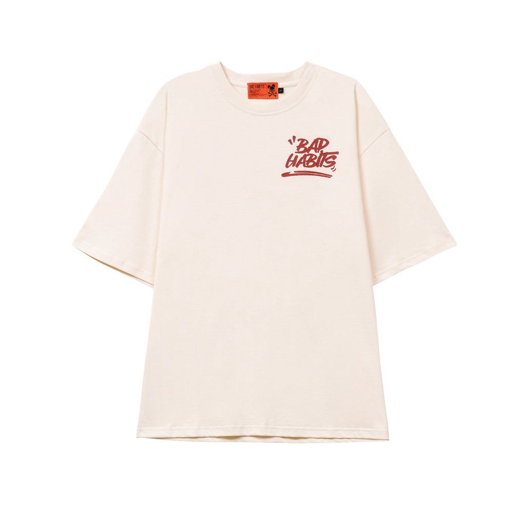 Áo Thun Unisex BAD HABITS CÀ PHÊ TEE 100% Cotton - MÀU KEM - Local Brand Chính Hãng