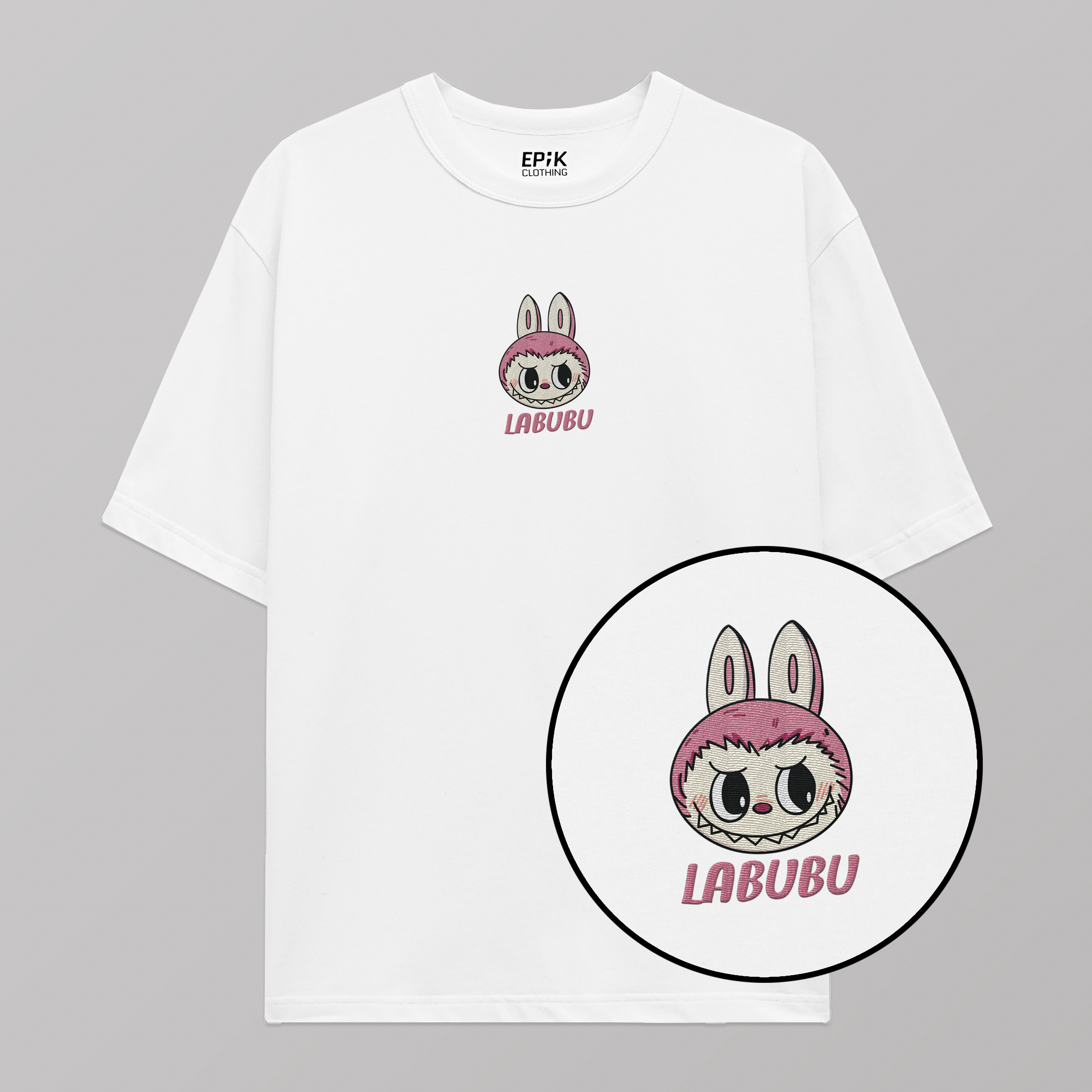 LABUBU EMBROIDERED Unisex PREMIUM 100% Cotton T-Shirt