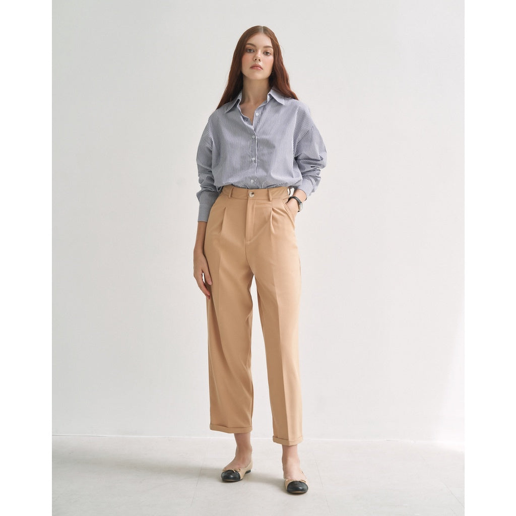 Jones French Hybrid Straight-Leg Folded Women's Designer Trousers | 3562 | Lana Official