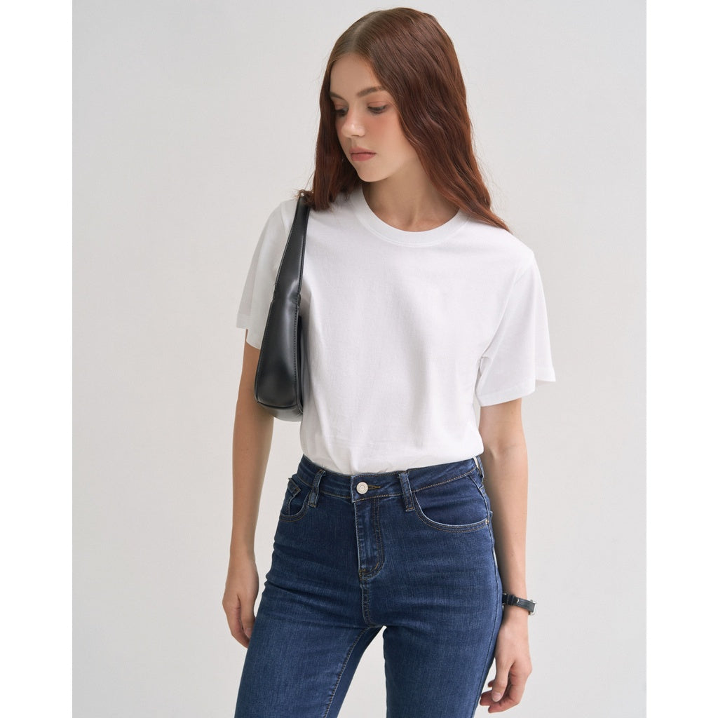 Áo Thun Trơn Nữ Basic Dáng Vừa Loude Basic Tee | 3569 | Lana Official