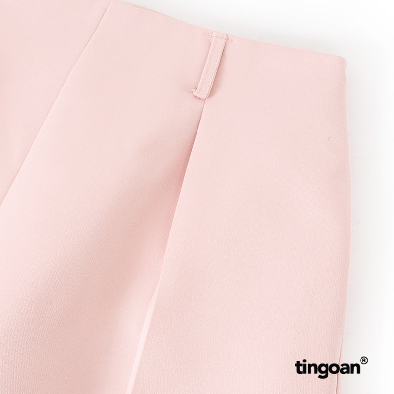 TINGOAN® - BUBBLE SHORTS/PK pink high-waisted shorts