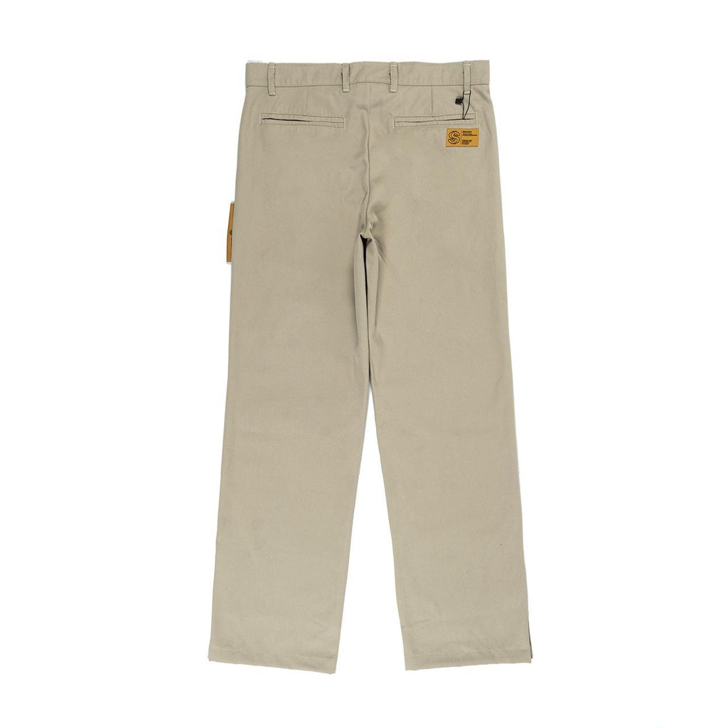 [SMAKER] Men's trousers, high quality cream beige trousers, genuine local brand - SPLIT HEM TROUSERS IN TAN