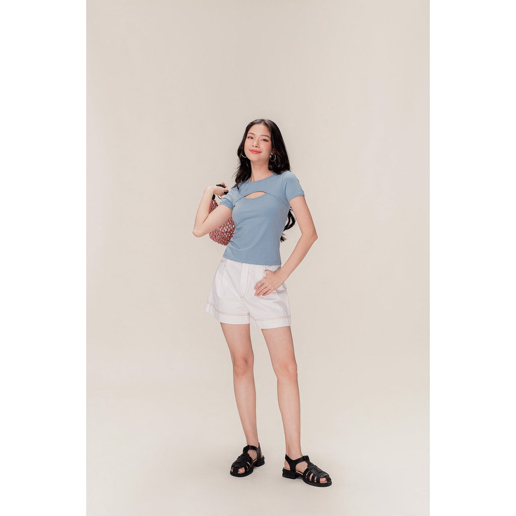 LIBÉ - Light blue cropped t-shirt