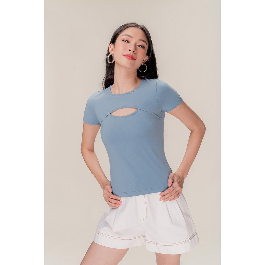 LIBÉ - Light blue cropped t-shirt