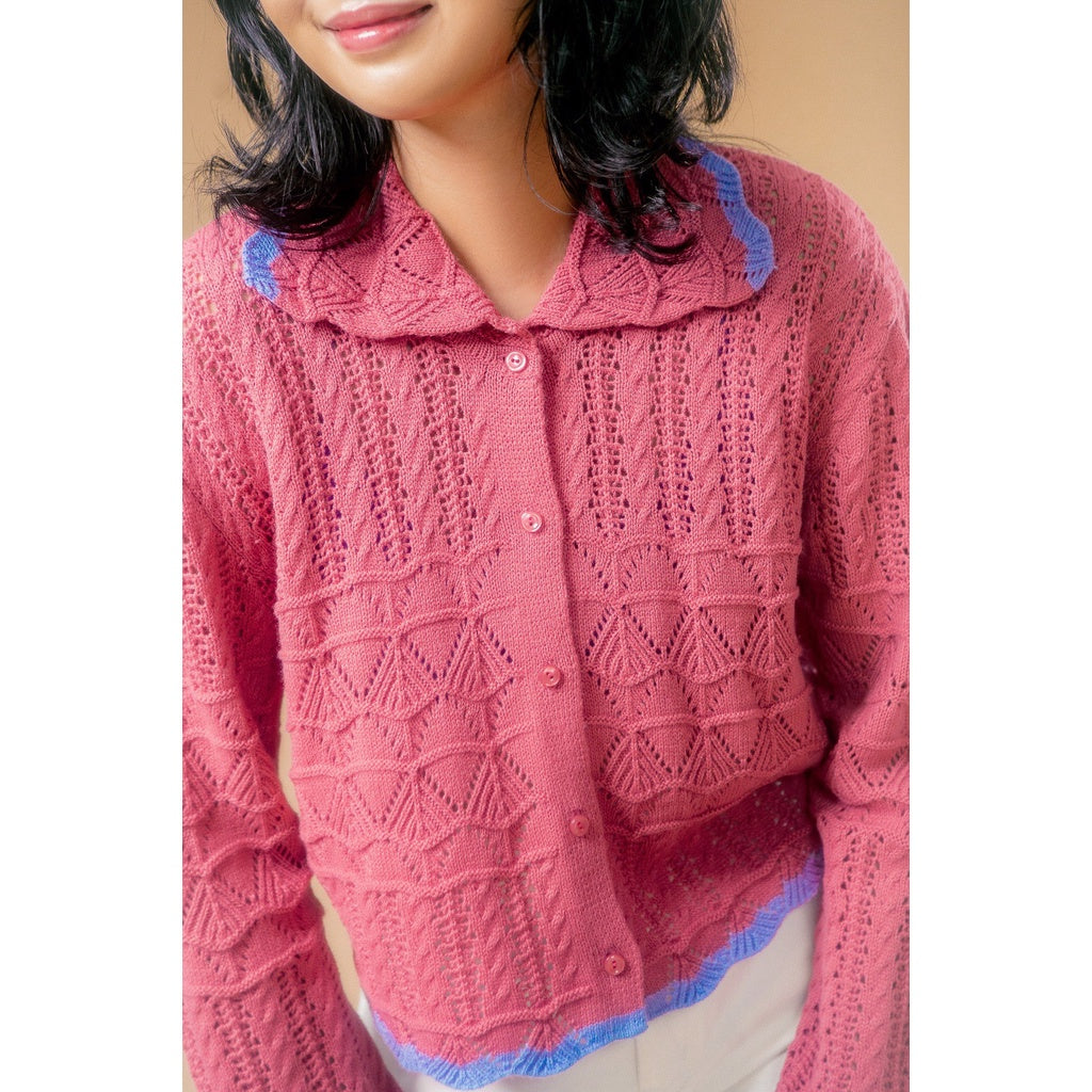 LIBÉ - Áo len Holiday Knit Cardigan màu hồng