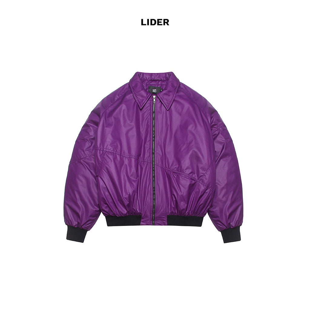 LIDER CALVIN BOMBER JACKET - Jetblack/Electric Purple