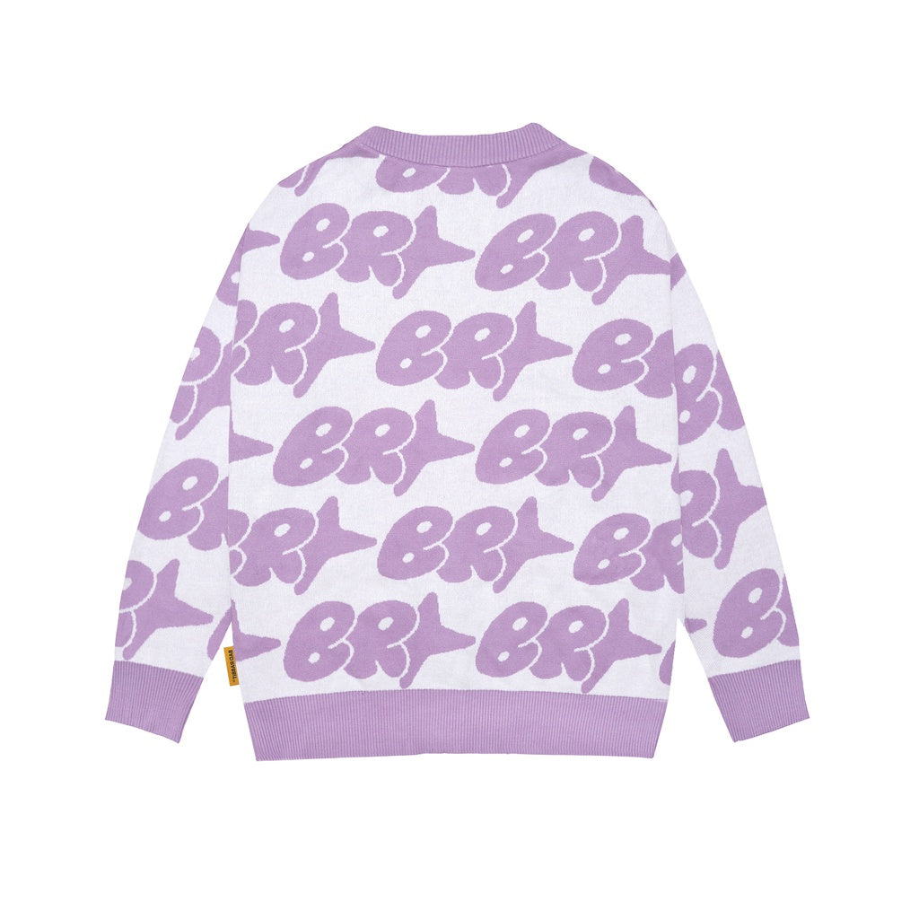 Áo Khoác Len Unisex Bad Rabbit PURPLE CARTOON CARDIGAN - Local Brand Chính Hãng