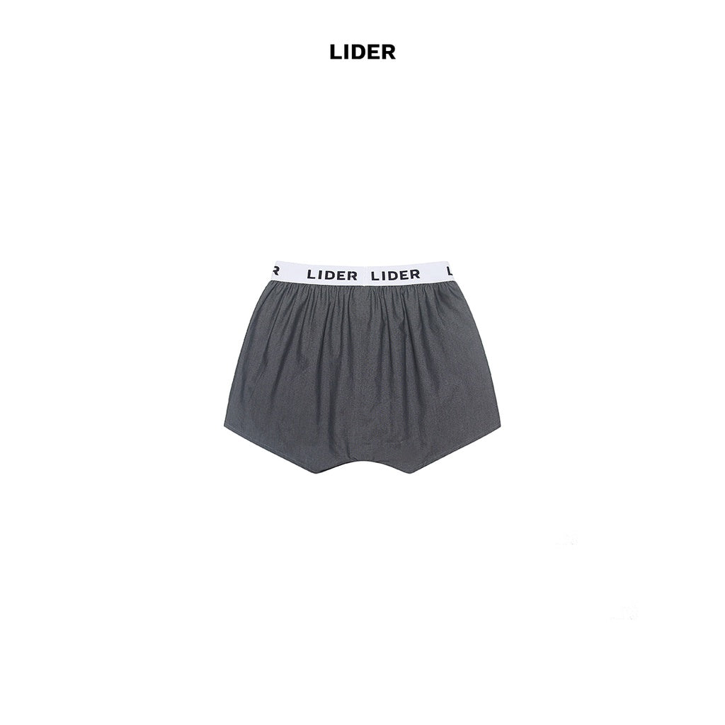 COTTON LIDER BOXER SHORTS SLEEPING SHORTS - Dark Purple/Gray