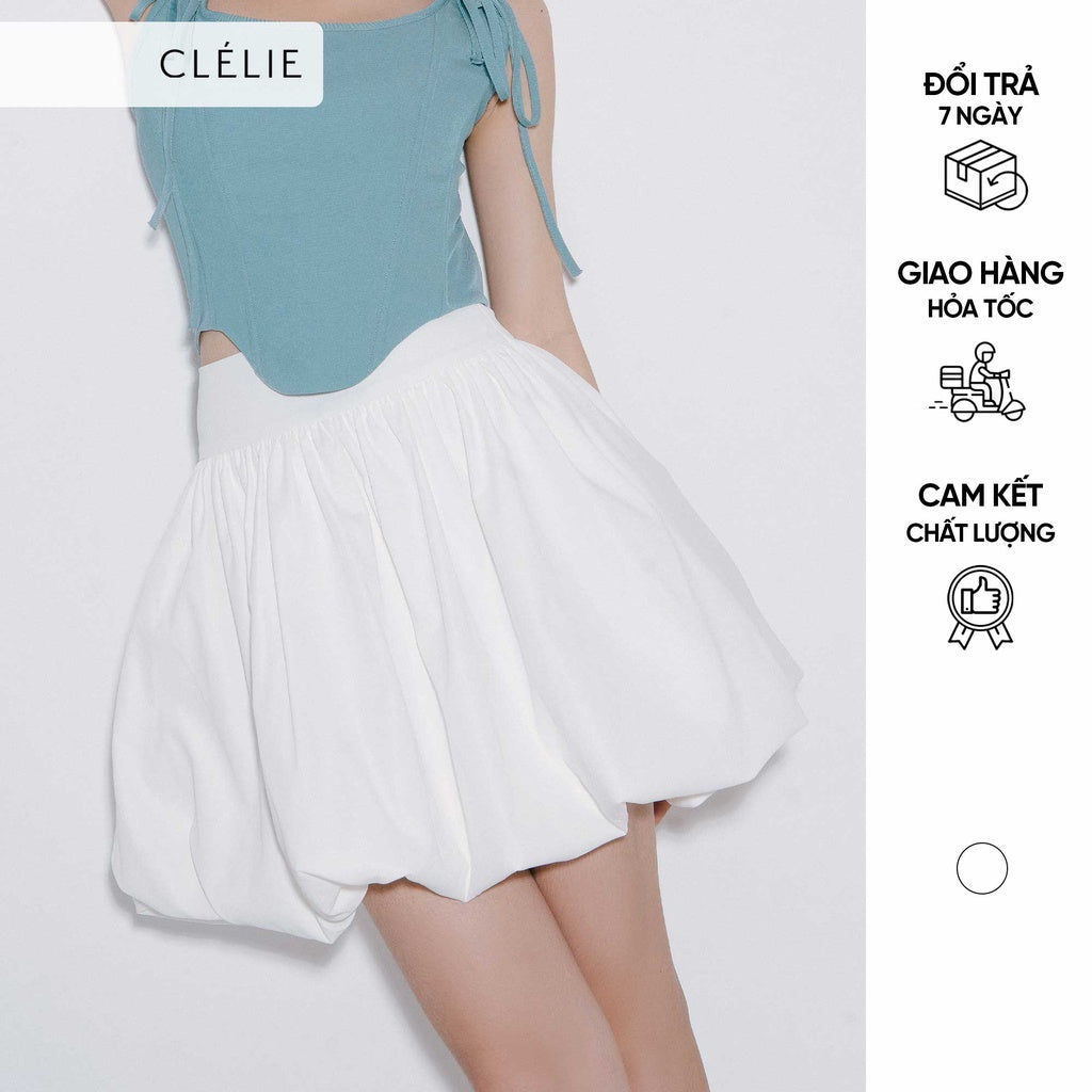 Short white skirt with plain patterns | SOFIA SKIRT - CLÉLIE 