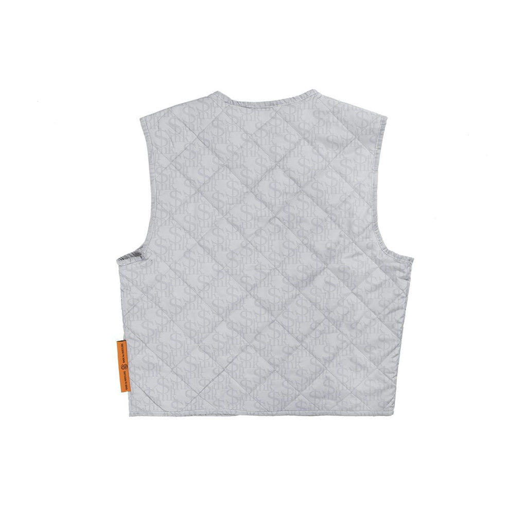 [SMAKER] Áo Jacket honogram Local Brand, khoác dù chần bông - LOGO PUFFER VEST IN GREY