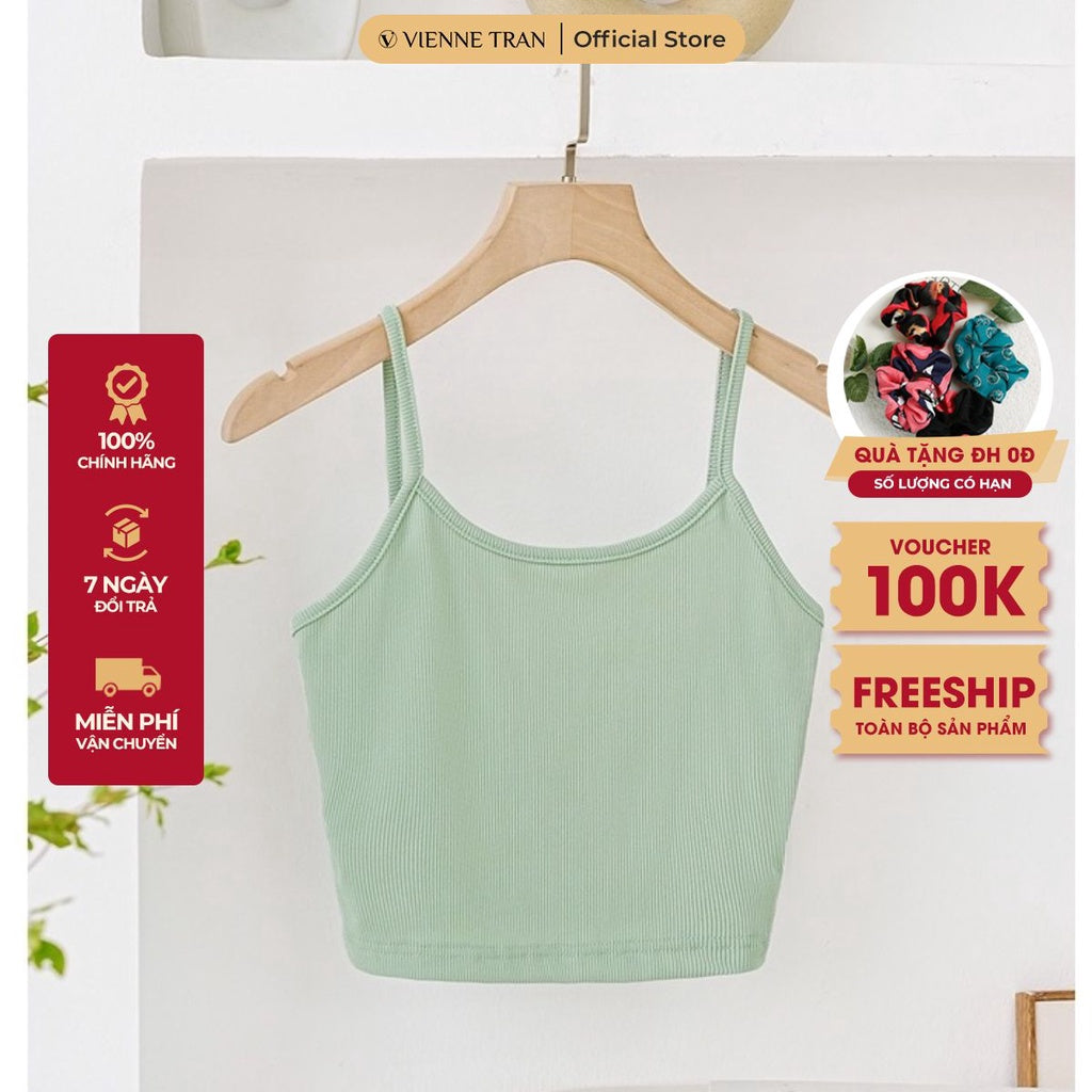 Áo hai dây nữ croptop - Áo 2 dây dáng ngắn VIENNE TRAN V61R22H008