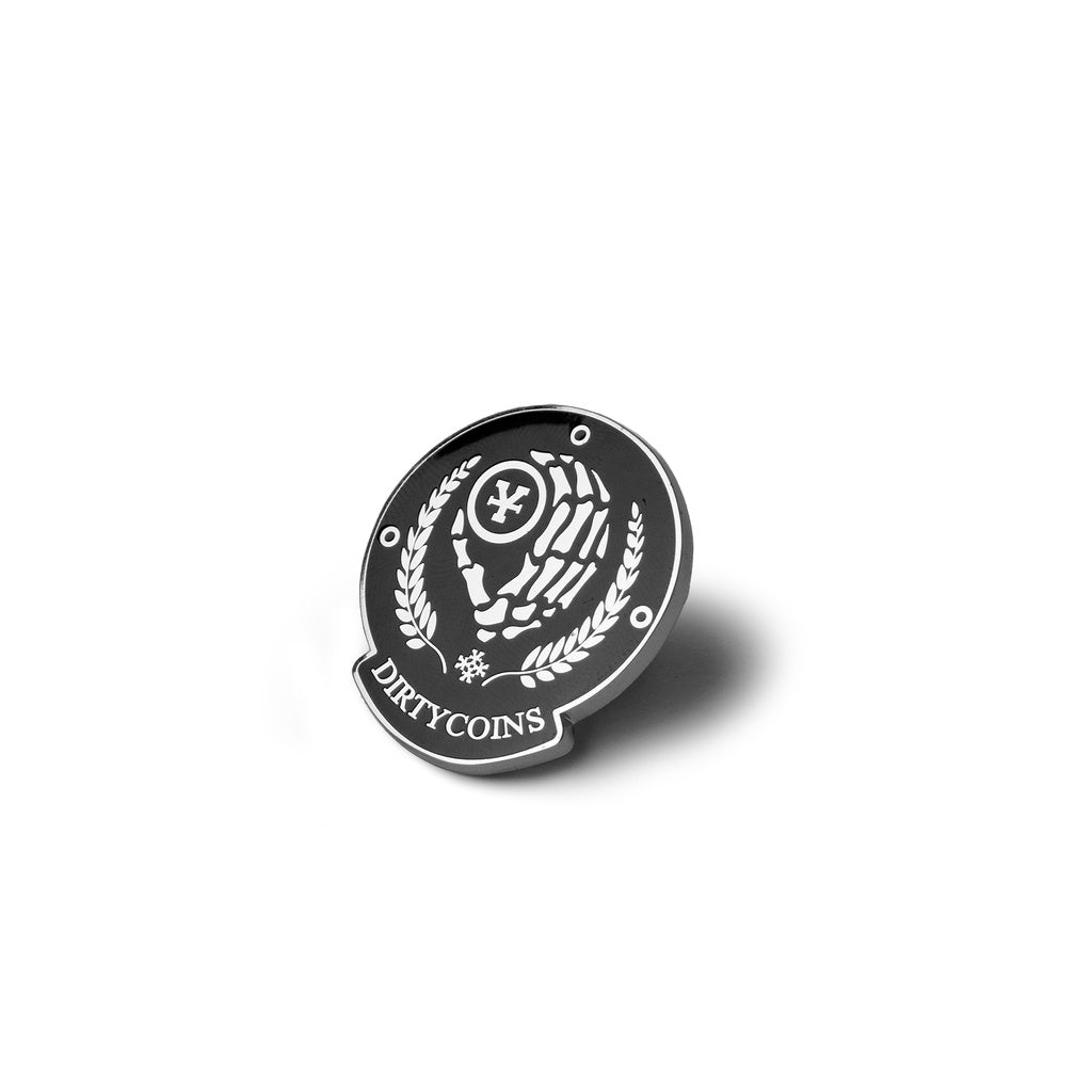 DirtyCoins Wreath Logo Pin Badge