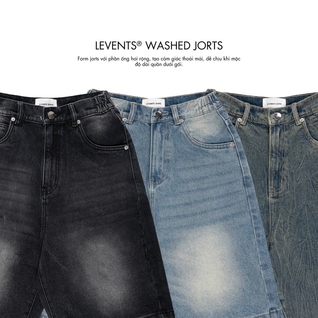 Levents Washed Jorts Denim Unisex Jorts 