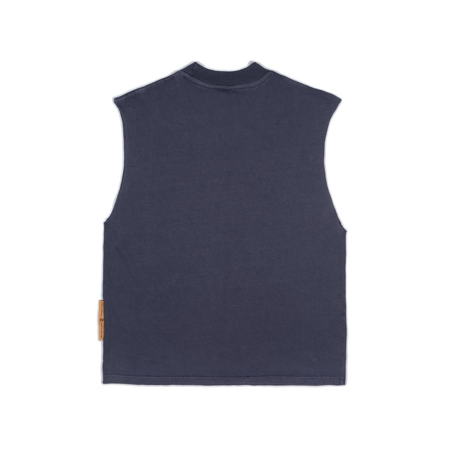 [SMAKER] Áo thun ba lỗ cotton unisex nam nữ màu tím- YACHT CLUB TANK TOP IN DARK PURPLE