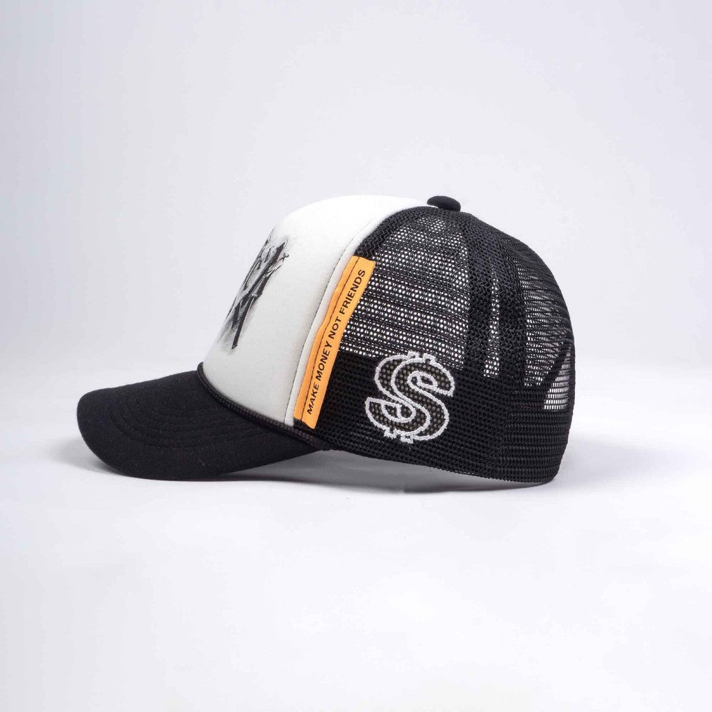 [SMAKER] Nón mũ lưỡi trai cap màu trắng in hình - $MAKER $TUDIO 2 TRUCK HAT IN BLACK