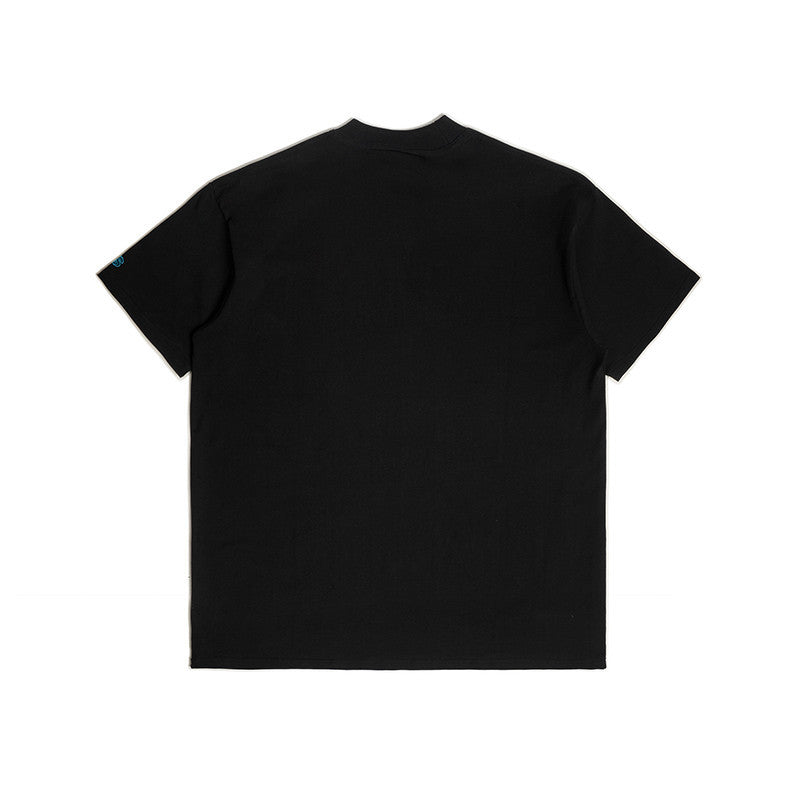 [SMAKER] 100% cotton t-shirt for men and women. black - HAPPY FLOWERS TEE IN BLACK