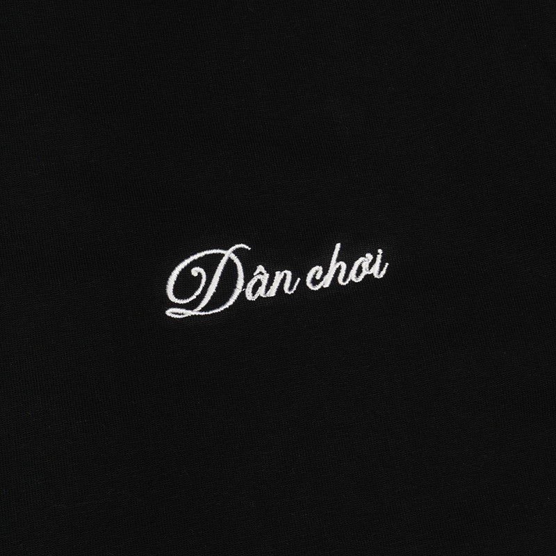 [SMAKER] Áo thun 100% cotton in chữ dân chơi màu đen - DÂN CHƠI EMBROIDERED LOGO TEE IN BLACK