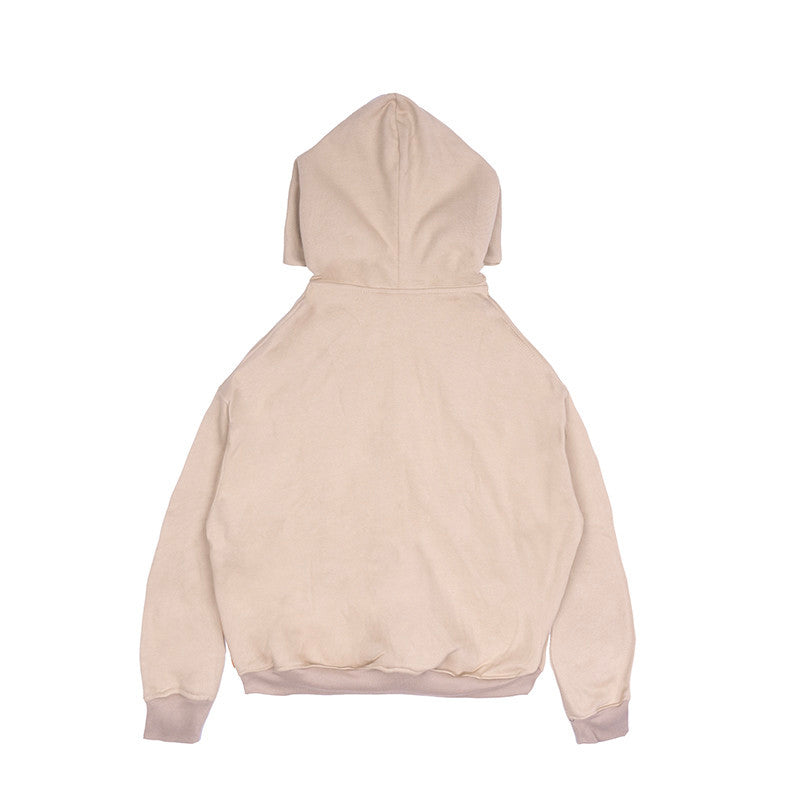 [SMAKER] 100% cotton tan zip jacket - MONEY COLLECTOR HOODIE DOUBLE ZIPS IN TAN