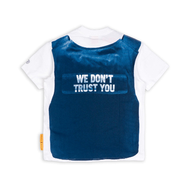 [SMAKER] White 100% cotton T-shirt - WE DONT TRUST YOU TEE IN WHITE