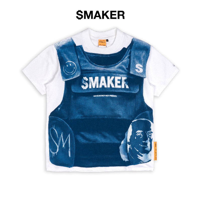 [SMAKER] White 100% cotton T-shirt - WE DONT TRUST YOU TEE IN WHITE