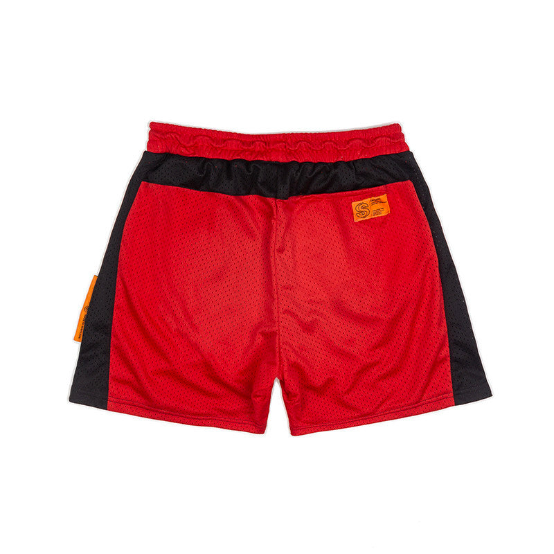 [SMAKER] Quần đùi vải lưới 3 màu thể thao thoáng mát có đính logo kim loại - METAL LOGO MESH SHORTS IN 3 COLORS