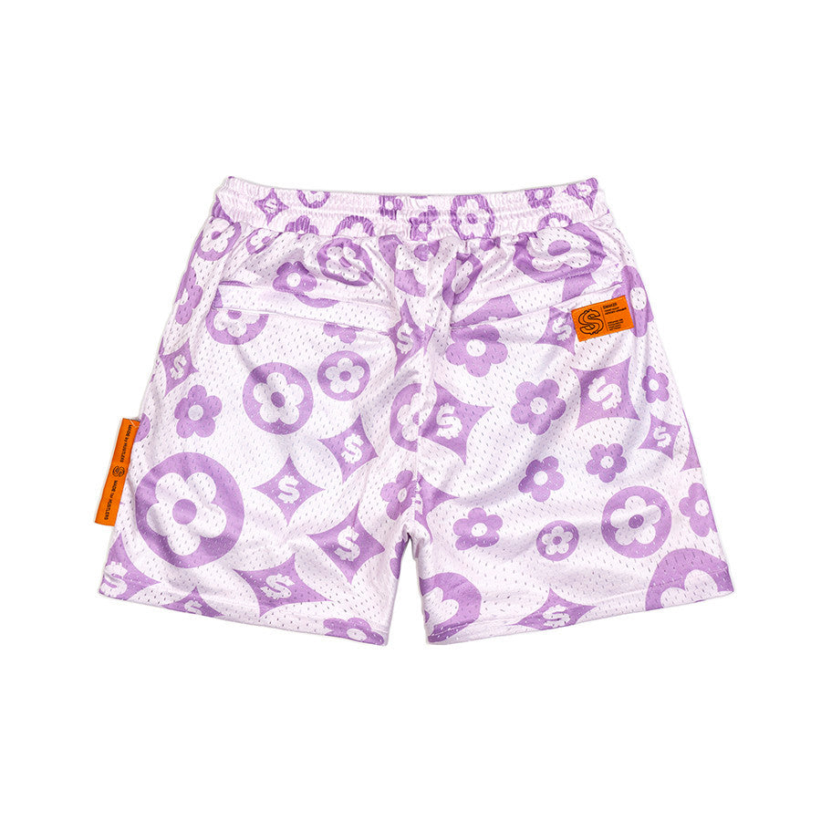 [SMAKER] Airy purple mesh shorts - FLOWER LOGO MESH SHORTS IN PURPLE