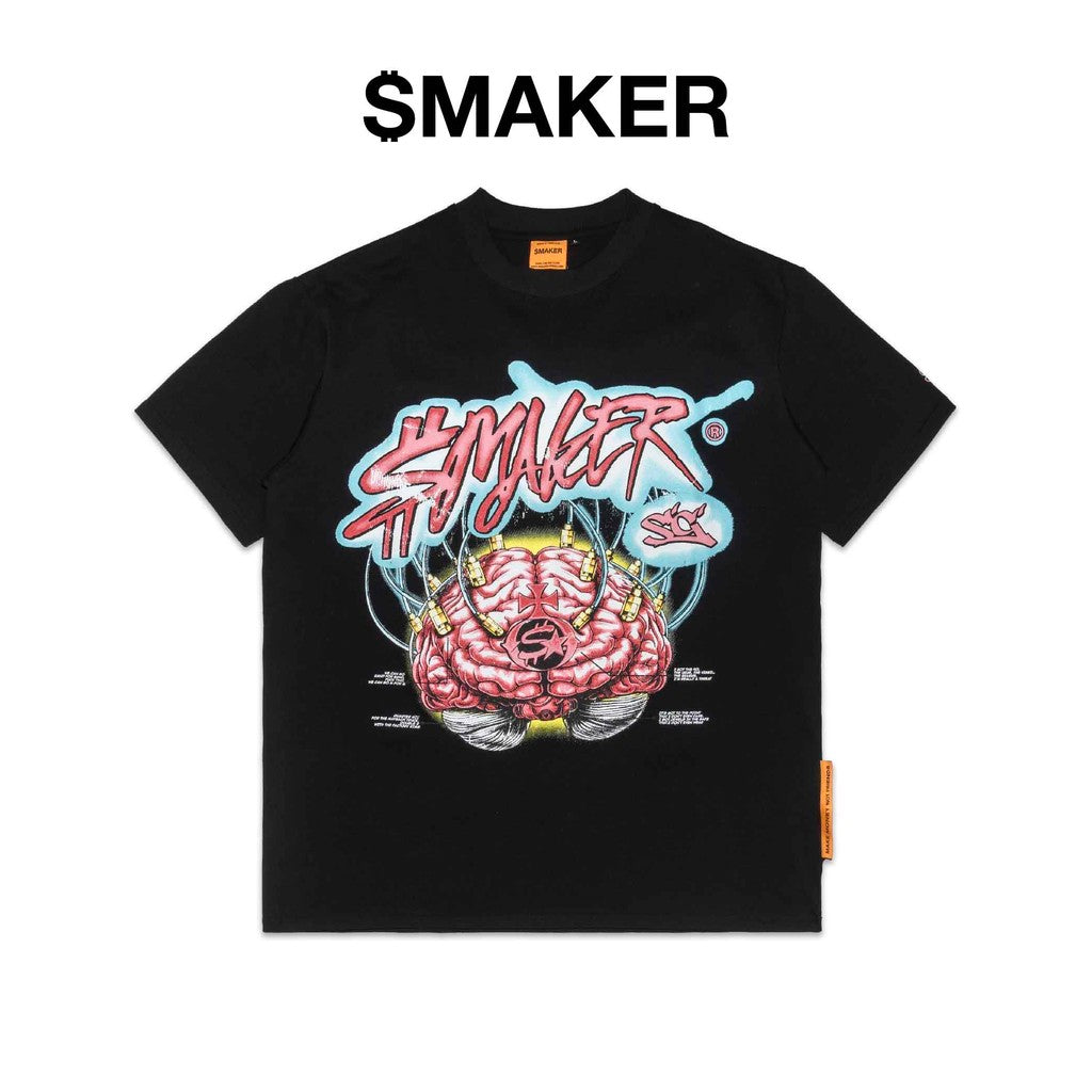 [SMAKER] Áo thun 100% cotton màu đen hình in ấn tượng - SMAKER BRAIN TEE IN BLACK