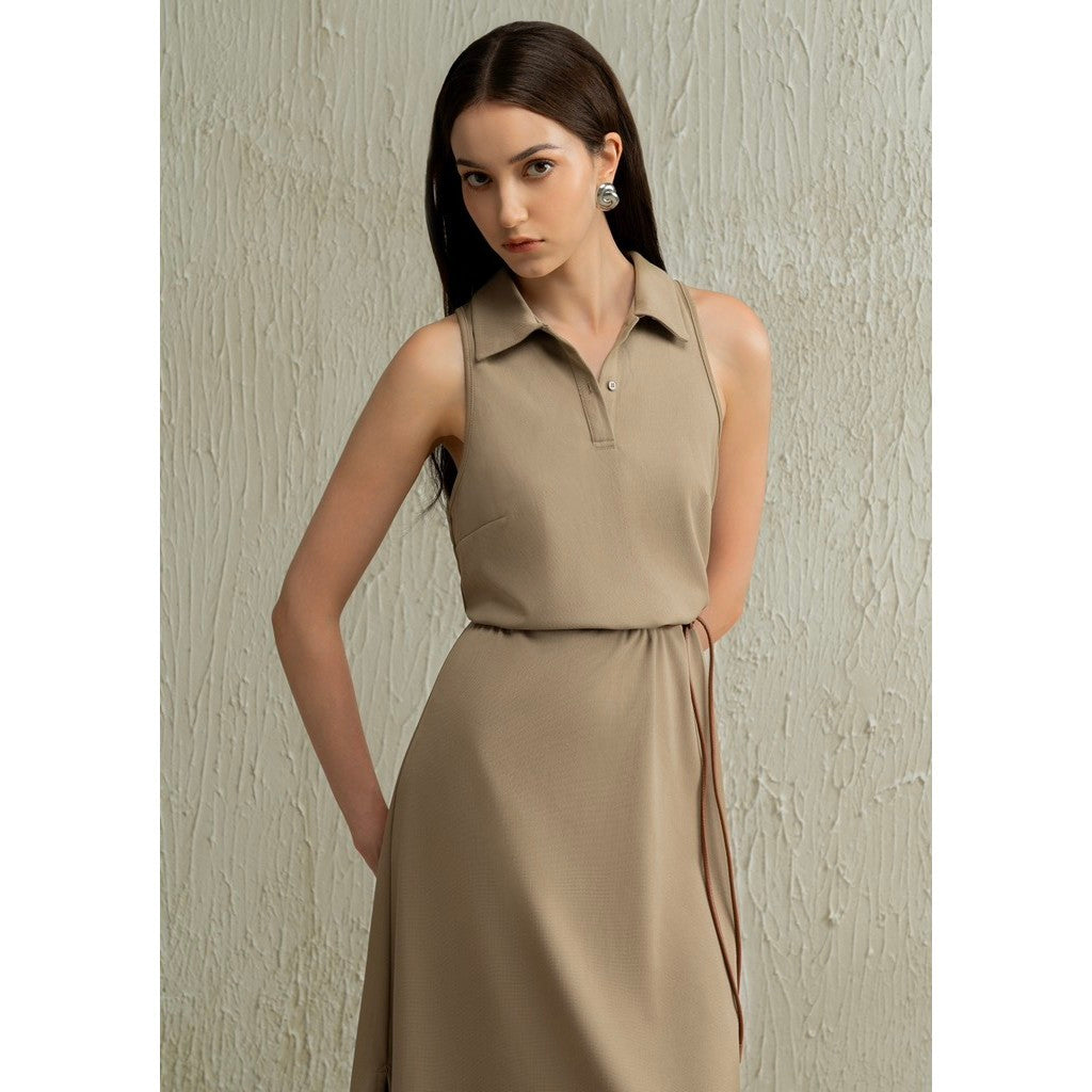 Đầm/ Váy Sát Nách Nữ    Dáng Dài A Xẻ Cạnh DOBY DRESS_DXV150040 ( Tặng kèm belt)