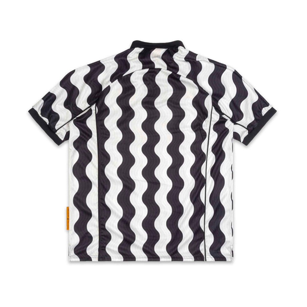 [SMAKER] Áo thun 100% vải lưới thoáng mát đá bóng màu trắng đen - FOOTBALL POLO JERSEY IN STRIPES BLACK/WHITE