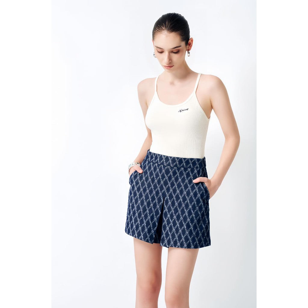 Quần Short Ngắn Giả Váy Nữ   Hoạ Tiết Ô Trám XIJA SKIRT_ U4SWH2408012