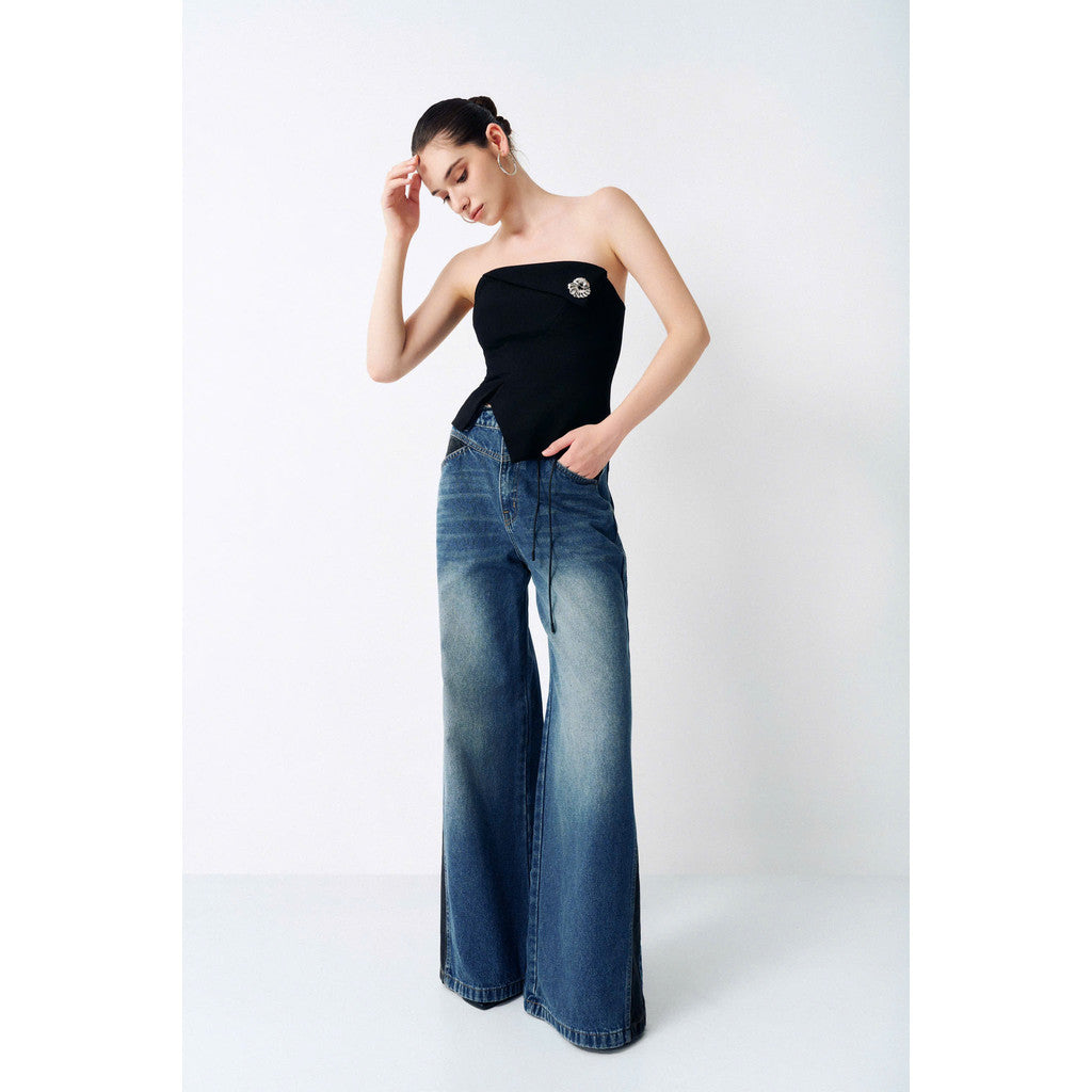 Quần Bò /Jean Xanh Dáng Suông Rộng Nữ   VENUS TROUSERS_DXQ110046