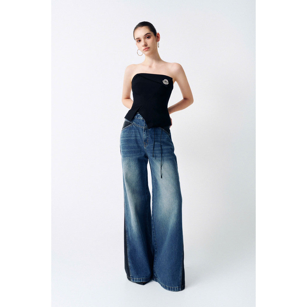 Quần Bò /Jean Xanh Dáng Suông Rộng Nữ   VENUS TROUSERS_DXQ110046