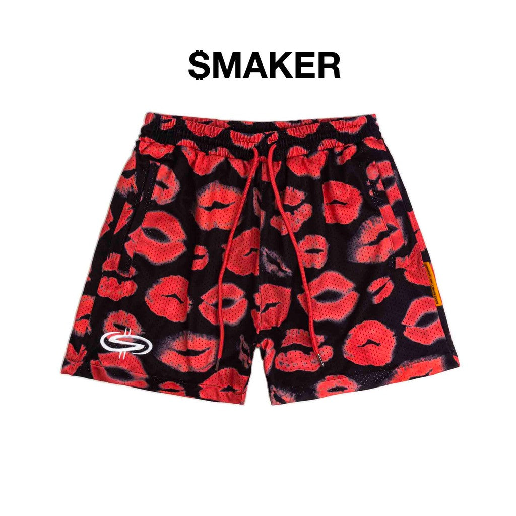 [SMAKER] The KI$$ Mesh Shorts in Black - The KI$$ Mesh Shorts in Black
